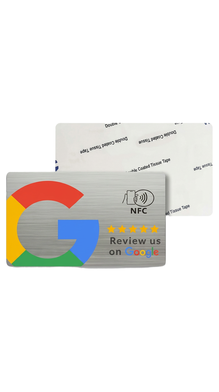 Google NFC Review Kaart met transparante achtergrond
